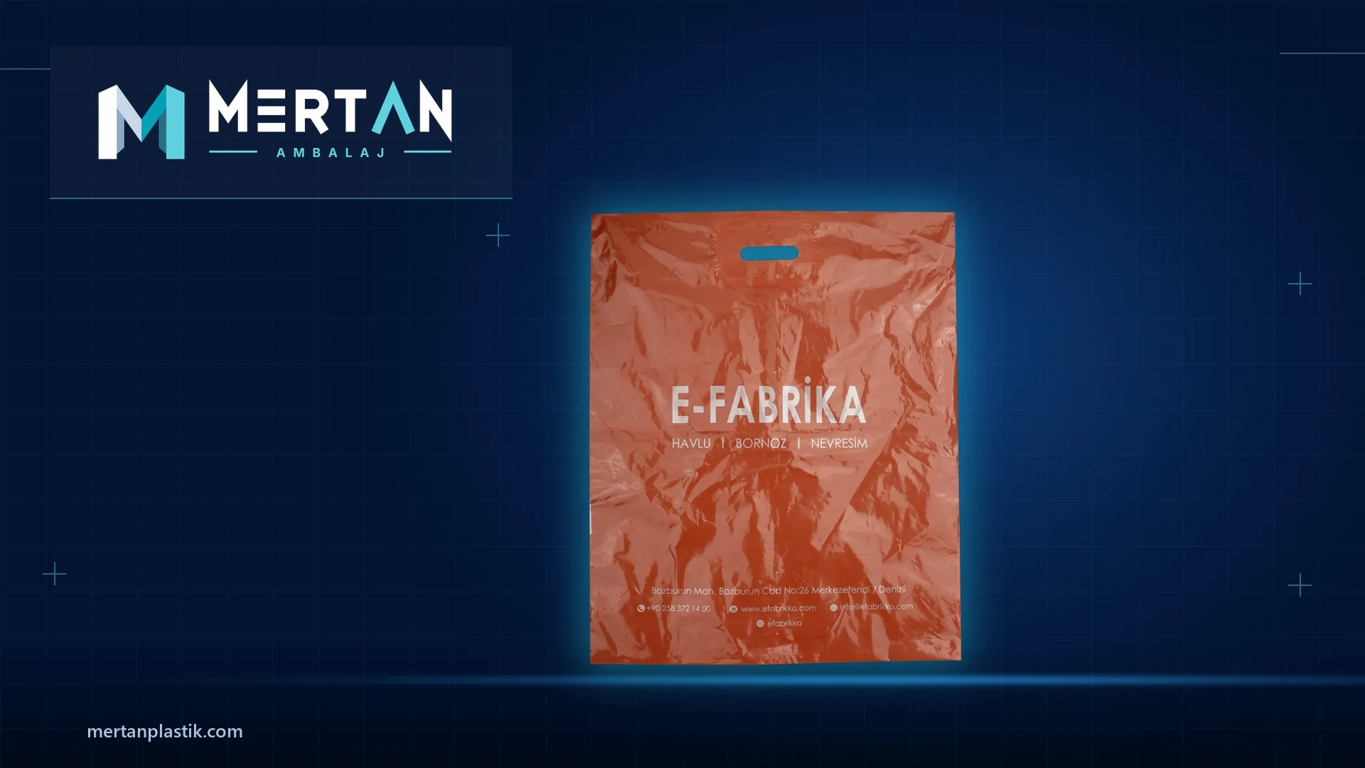 Orange logo-printed shopping bag made for E-Fabrika by Mertan Ambalaj