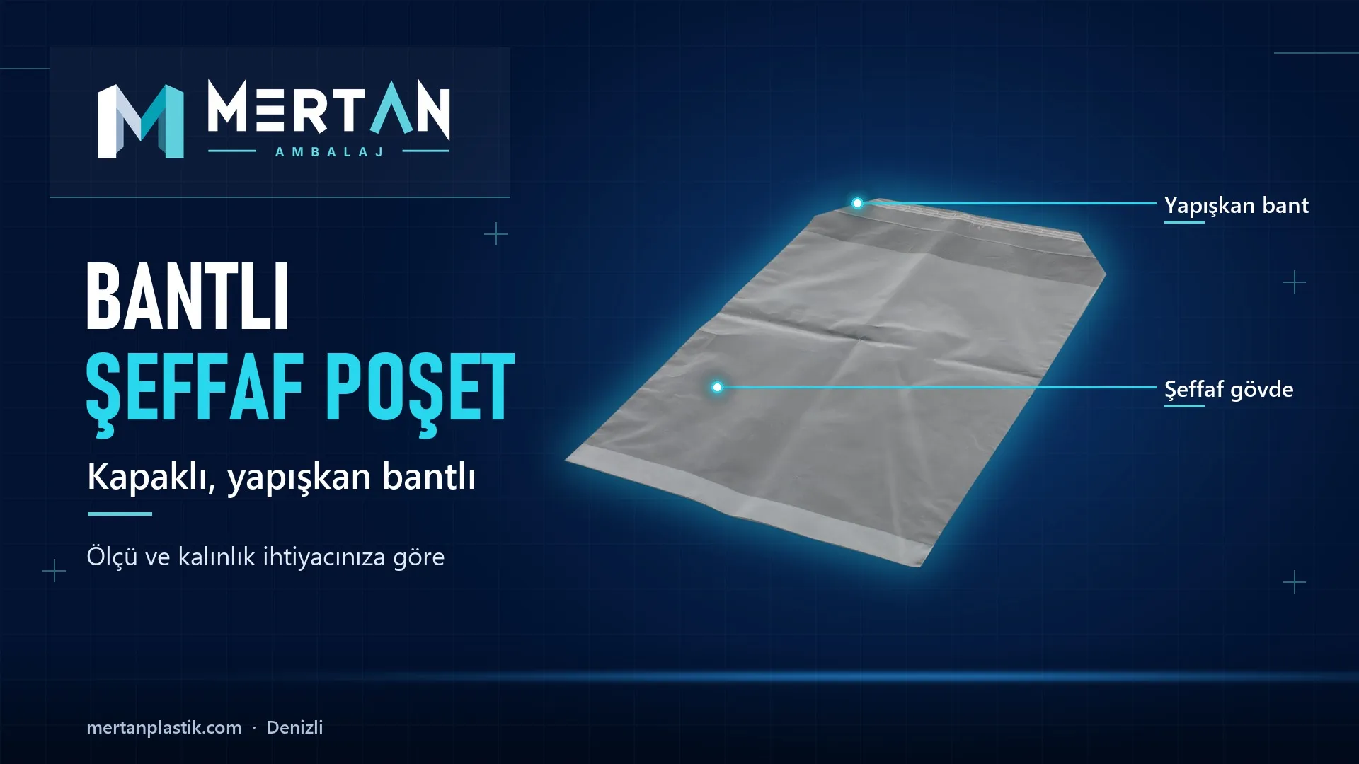 kapaklı, yapışkan bantlı şeffaf poşet, Mertan Ambalaj üretimi
