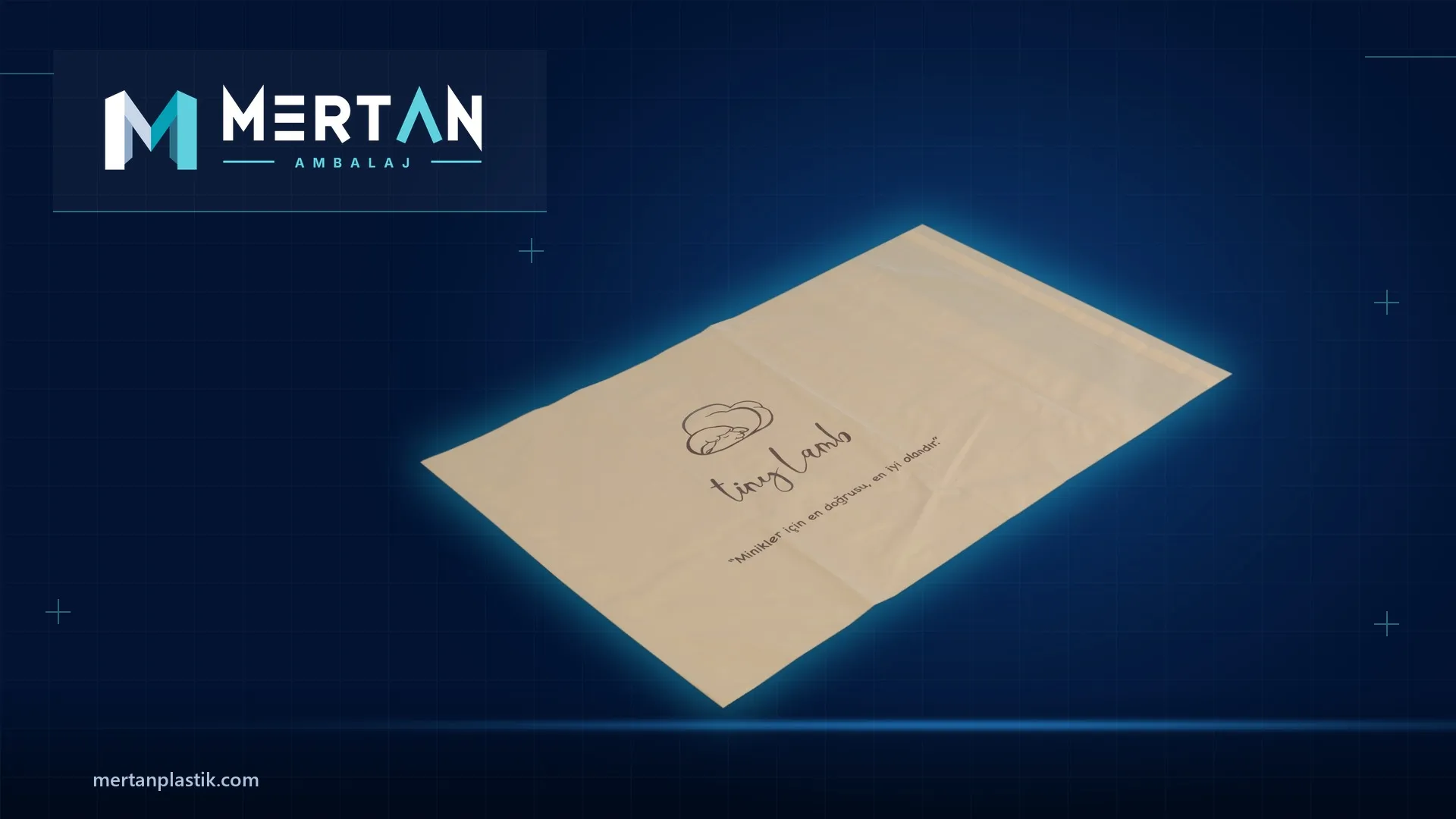 كيس شحن بلون الكرافت مطبوع بالشعار مصنع لصالح Tiny Lamb بواسطة Mertan للتغليف