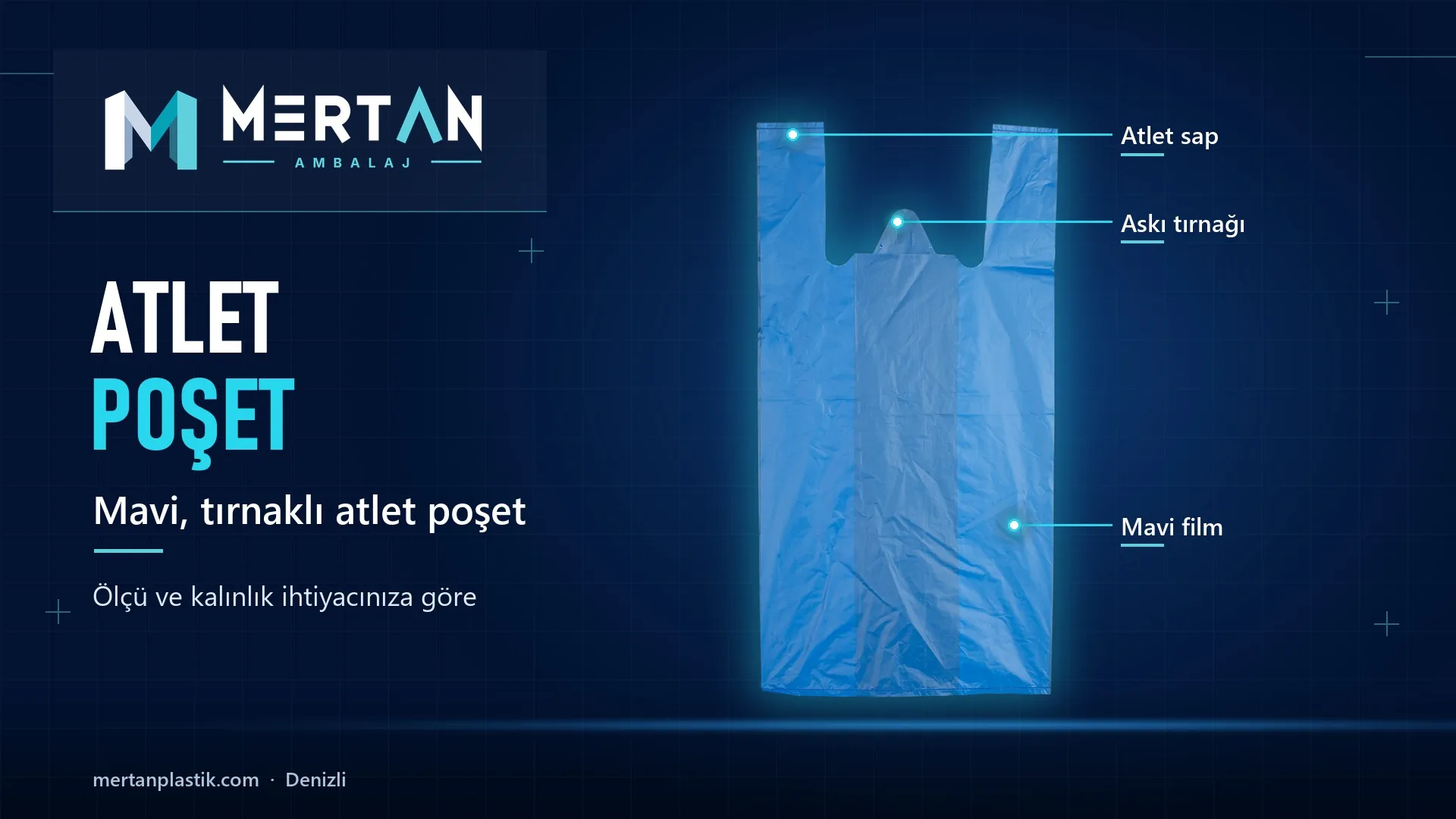 mavi, tırnaklı atlet poşet, Mertan Ambalaj üretimi