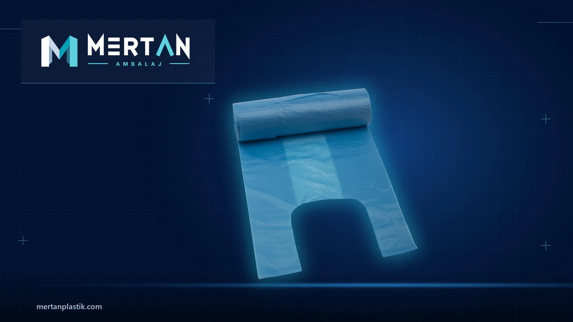 أكياس علاقة زرقاء على رول من إنتاج Mertan للتغليف
