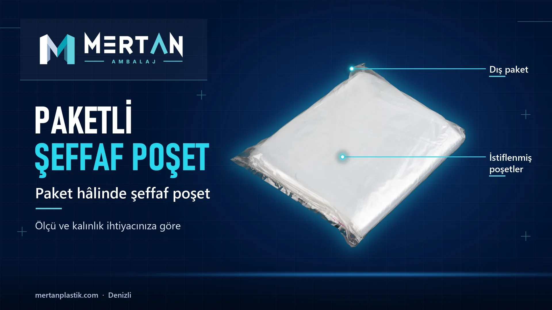 paket hâlinde şeffaf poşet, Mertan Ambalaj üretimi