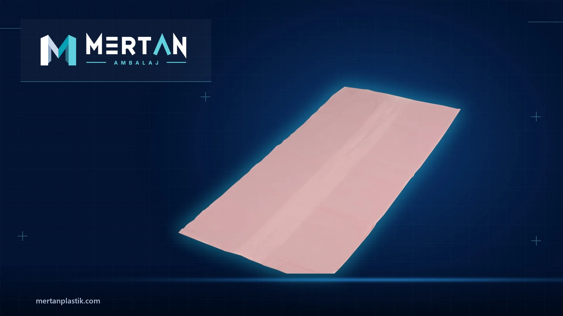 كيس مسطح وردي من إنتاج Mertan للتغليف